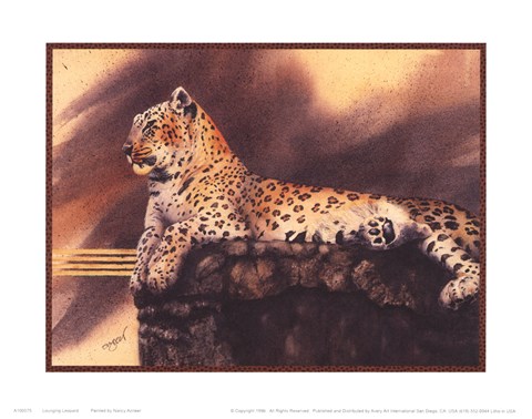 Framed Lounging Leopard Print