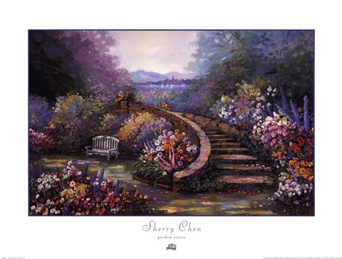 Framed Garden Stair Print