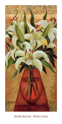 Framed White Lilies Print