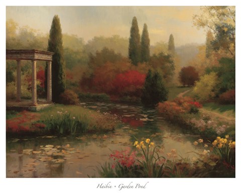 Framed Garden Pond Print
