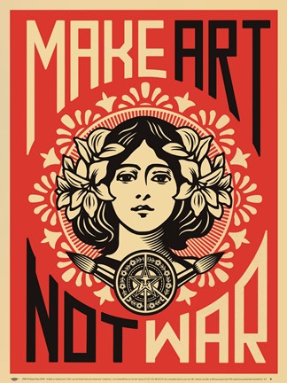 Framed Make Art Not War Print