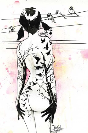 Framed Tattoo Girl Print