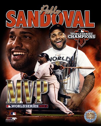 Framed Pablo Sandoval 2012 World Series MVP Portrait Plus Print