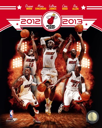 Framed Miami Heat 2012-13 Team Composite Print