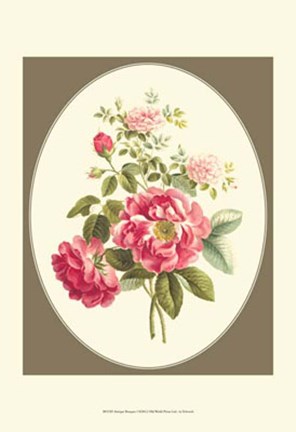 Framed Antique Bouquet I Print
