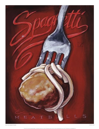 Framed Spaghetti and Meatballs Print