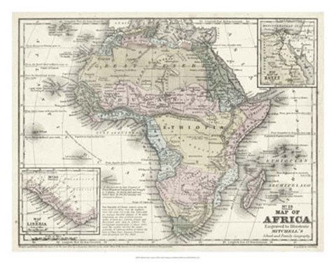 Framed Map of Africa Print