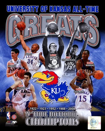 Framed University of Kansas Jayhawks All Time Greats Composite Print