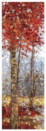 Framed Crimson Woods I Print