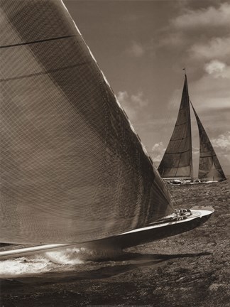 Framed Sepia Sails I Print