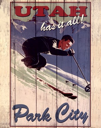 Framed Ski Park City Print