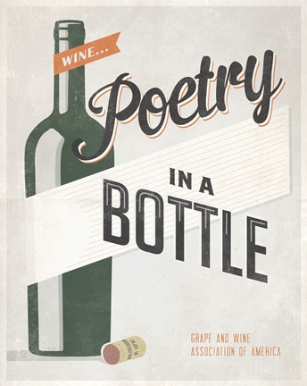 Framed Poetry in a Bottle Print