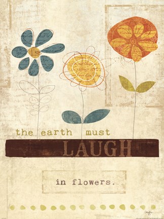 Framed Laugh in Flowers Print