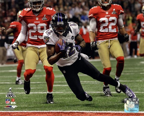Framed Jacoby Jones running in Super Bowl XLVII Print
