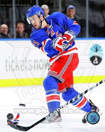 Framed Derek Stepan 2012-13 with the Puck Print