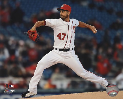 Framed Gio Gonzalez 2013 in Action Print