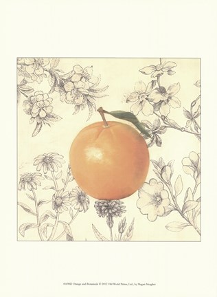 Framed Orange and Botanicals Print