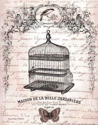 Framed French Birdcage II Print
