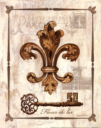 Framed Fleur de Lis Print