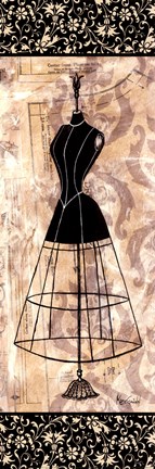 Framed Dress Form Panel II - mini Print