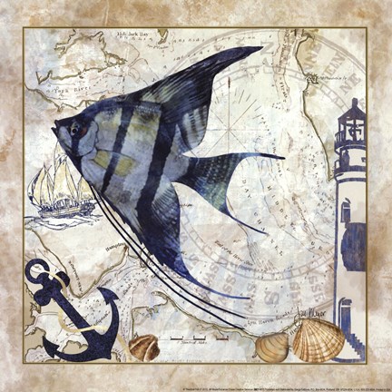 Framed Nautical Fish II Print