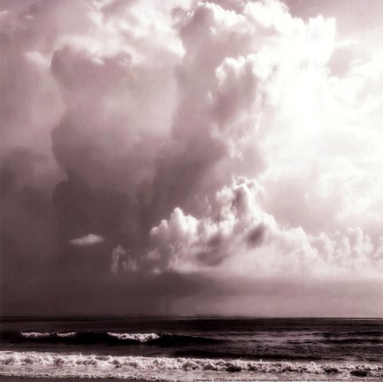 Framed Ocean Storm I Sq. BW Print