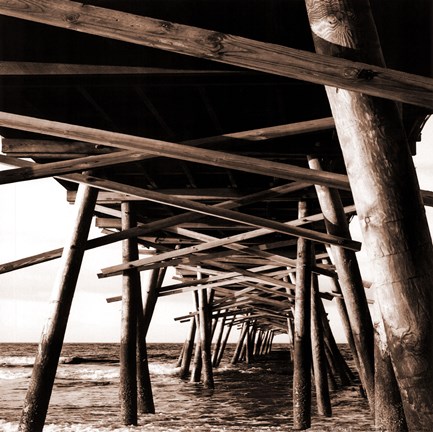 Framed Atlantic Pier Sq. I Print