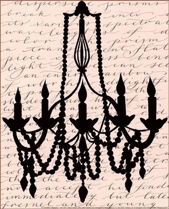 Framed Chandelier Calligraphy I - mini Print