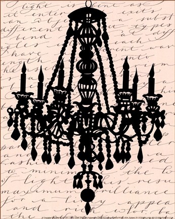 Framed Chandelier Calligraphy II - mini Print