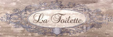 Framed La Toilette Sign - mini Print
