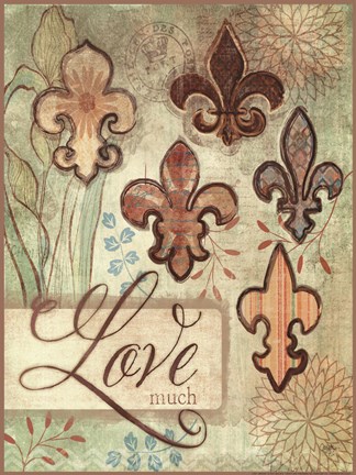 Framed Love Fleur de Lys Print