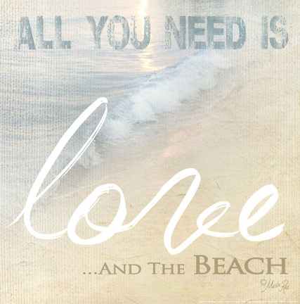 Framed Love And The Beach Print