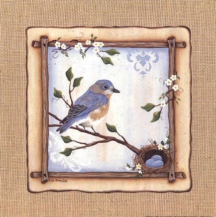 Framed Bluebird Nest Print