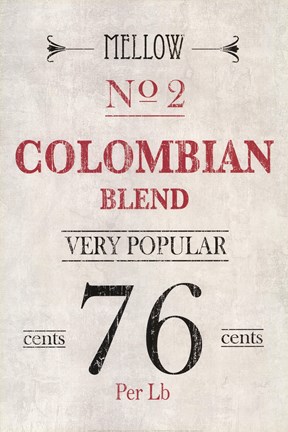 Framed Colombian Coffee Print