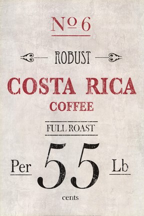 Framed Costa Rican Coffee Print