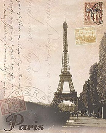 Framed Paris Travelogue Print