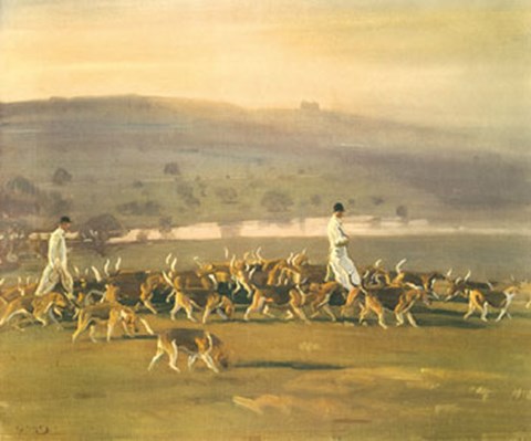 Framed Belvoir Hounds Exercising in the Park Print