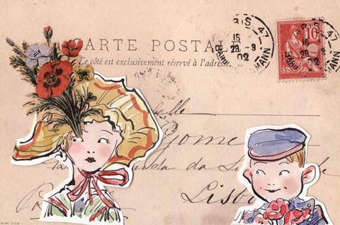 Framed Carte Postal III Print