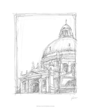 Framed Sketches of Venice II Print