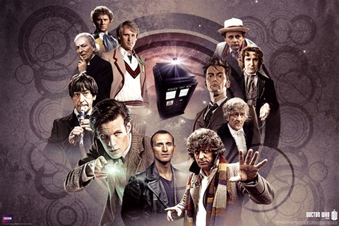Framed Doctor Who - Doctors Collage Print