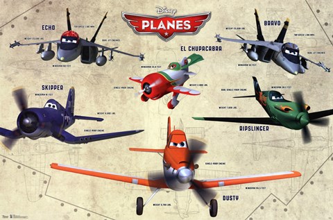 Framed Disney Planes - Group Print
