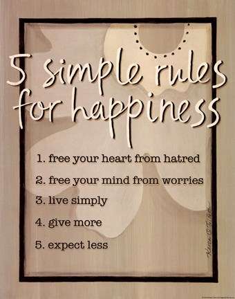 Framed Five Simple Rules Print