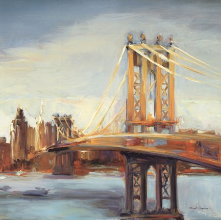 Framed Sunny Manhattan Bridge Print