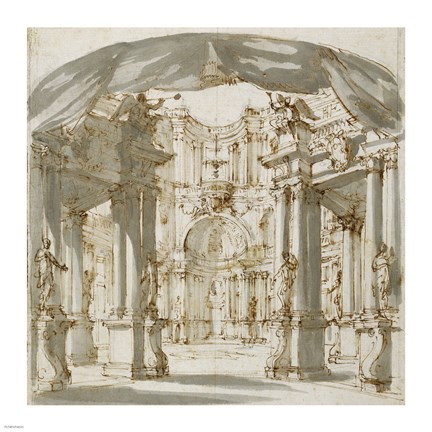 Framed Courtyard of a Palace: Project for a Stage Print