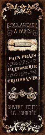 Framed Parisian Signs Panel - I Print