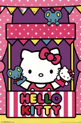 Framed Hello Kitty - Puppets Print
