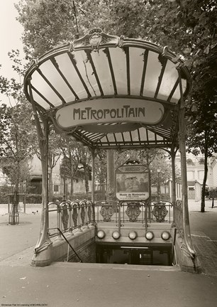 Framed Metropolitain (Paris) I Print
