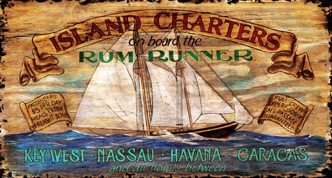 Framed Island Charters Print