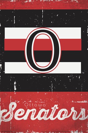 Framed Ottawa Senators - Retro Logo 13 Print