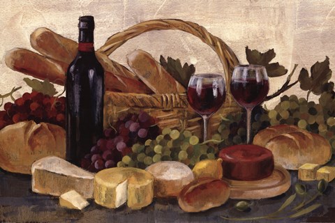 Framed Tuscan Evening Wine Crop Print
